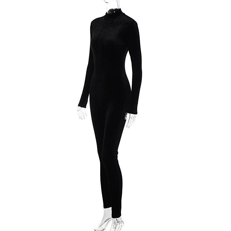 Velvet Turtleneck silhouette suit - POA