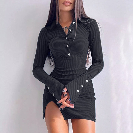 2022 Autum Fashion Women Sexy Dress Long Sleeve V Neck Bodycon Y2K Mini Party Club Dress Ladies festa - POA