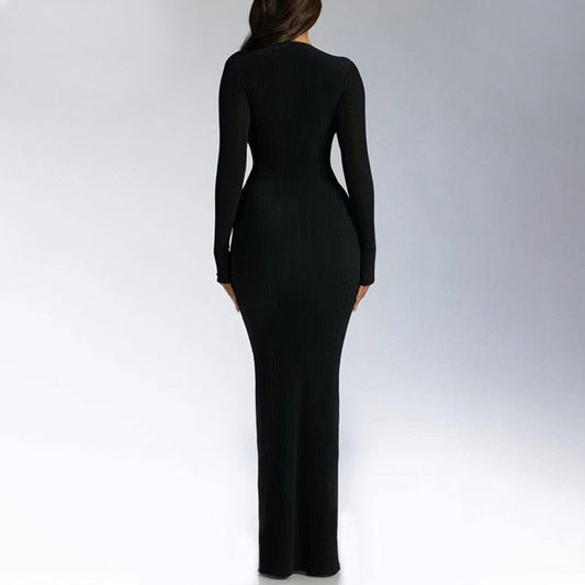 Give Body Long Maxi Dress Front Tie