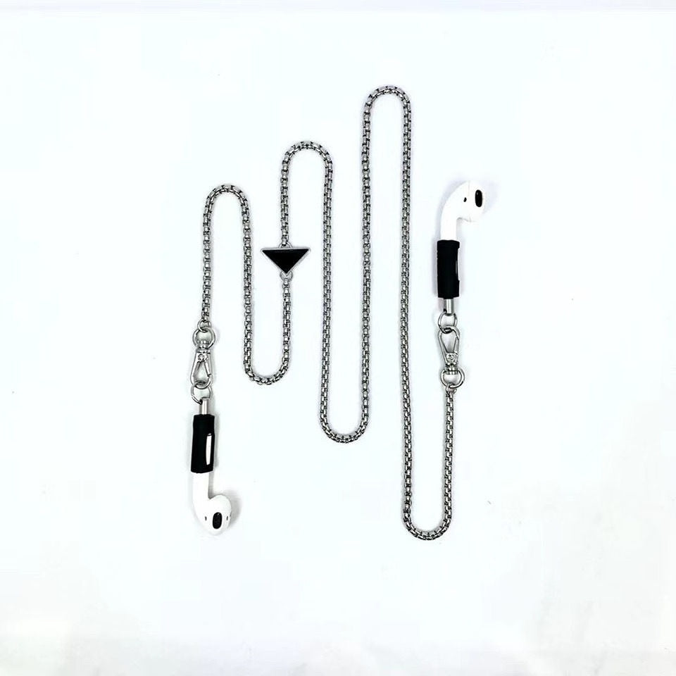 Fashion Luxury Anti Off Anti Lost Metallic Chain for AirPods Pro Case Headphone Earphone Chain Necklace Gifts Women Lady Girl - POA