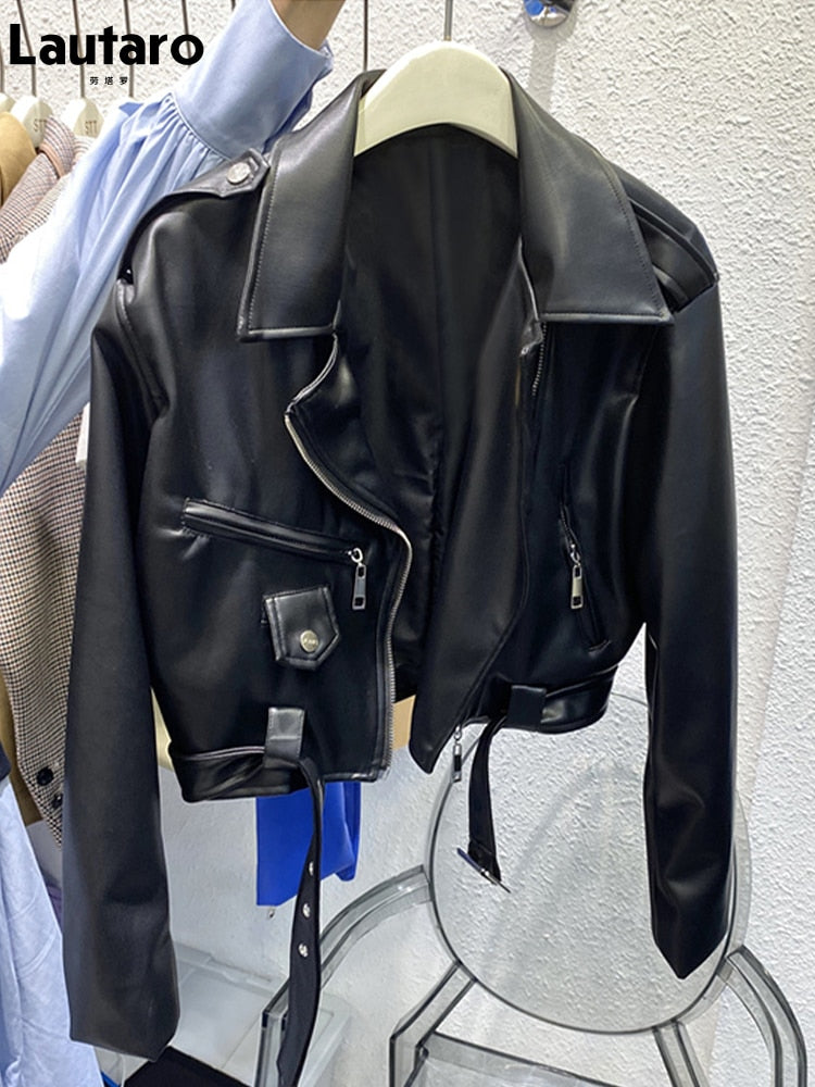 Royal blue biker style Faux Leather Jacket - POA