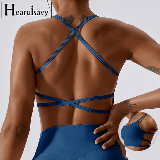 Sexy Cross Sports Bra Gym Top Women Training Running Yoga Bra Stretch Women Sports Underwear Fitness Workout Women Tank Tops - POA